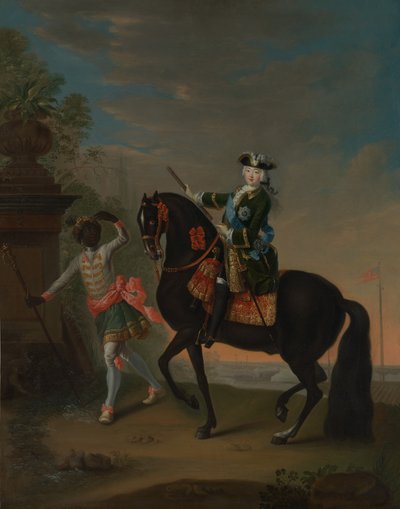 The Empress Elizabeth of Russia on Horseback, Attended by a Page by Georg Cristoph Grooth