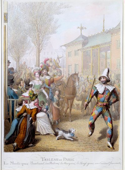 Le Mardi Gras on the Boulevard des Italians in Paris by Georg Emanuel Opitz