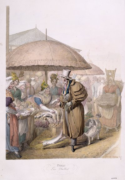 The Markets at Les Halles, 1831 by Georg Emanuel Opitz