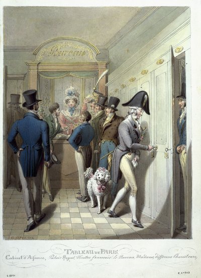 The Office of the Theatre Francais, from Tableau de Paris, 1815-30 by Georg Emanuel Opitz