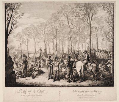 Bivouac of the Cossacks at the Avenue des Champs-Elysées in Paris on April 1814, 1814 by Georg Emanuel Opiz
