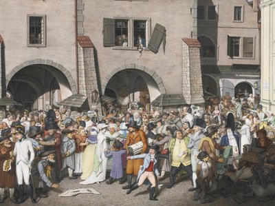 Bustling Marketplace, Prague by Georg Emanuel Opiz