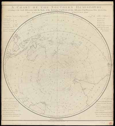 Chart of the Southern Hemisphere, Post Cook by Georg Forster