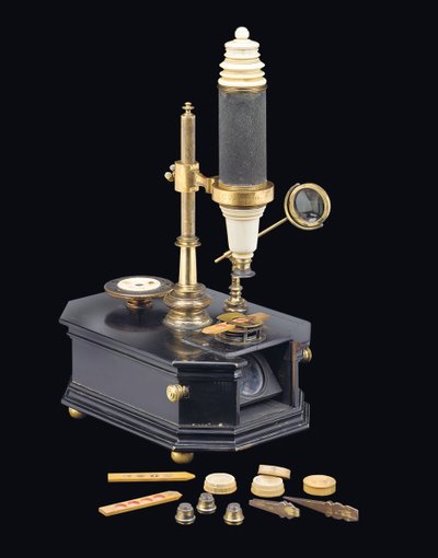 Compound box-type microscope, c.1775 by Georg Friedrich Brander