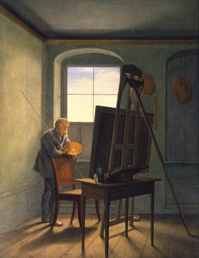 Caspar David Friedrich in His Studio by Georg Friedrich Kersting