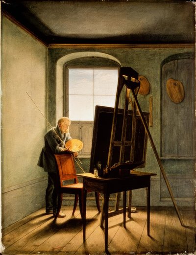 Caspar David Friedrich in His Studio by Georg Friedrich Kersting