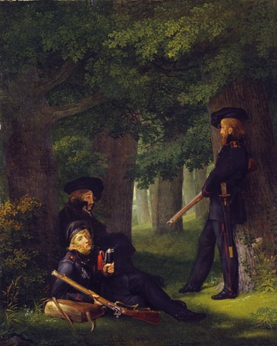 Theodor Körner, Friedrich Friesen and Heinrich Hartmann on Picket Duty by Georg Friedrich Kersting