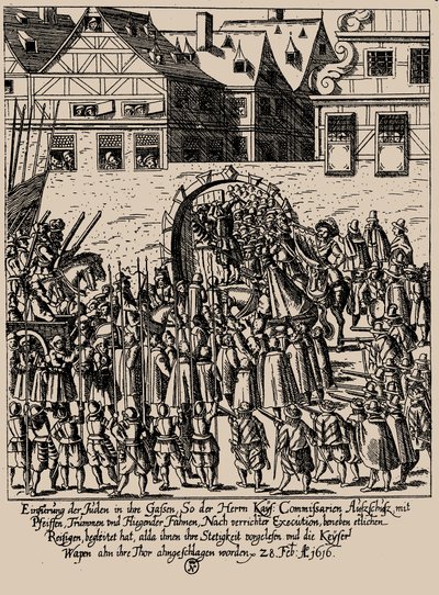 The Fettmilch Rising. Reintroduction of the Jews in Frankfurt on February 28, 1616 by Georg Keller