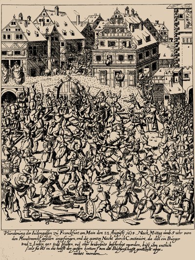 The Fettmilch Rising. The plundering of the Judengasse in Frankfurt on August 22, 1614 by Georg Keller
