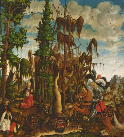 St. George saving the Princess from the Dragon, 1520 by Georg Lemberger
