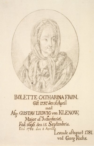 Portrait of Bolette Catharina From by Georg Mathias Fuchs