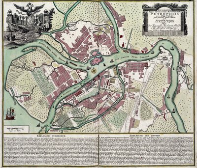 Map of Saint Petersburg by Georg Matthäus Seutter