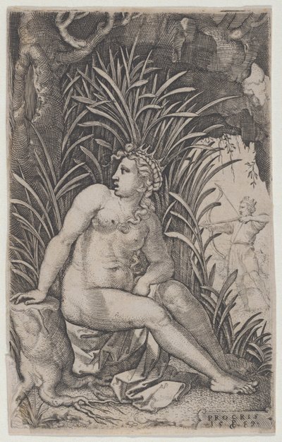 Cephalus and Procris, from The Greek Heroines, 1539 by Georg Pencz