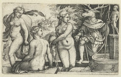 Diana Turns Actaeon into a Stag as Punishment by Georg Pencz