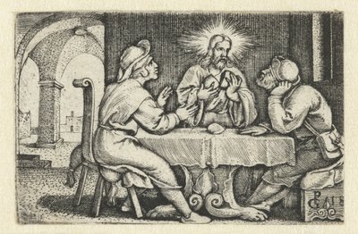 Supper at Emmaus (Life of Christ series) by Georg Pencz