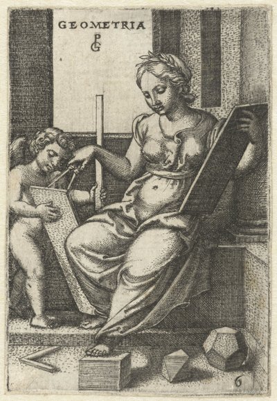 Geometry, Geometria (title on object), Seven Liberal Arts (series title) by Georg Pencz