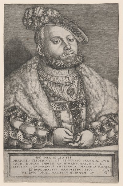 Portrait of Johann Friedrich the Magnanimous, Elector of Saxony by Georg Pencz