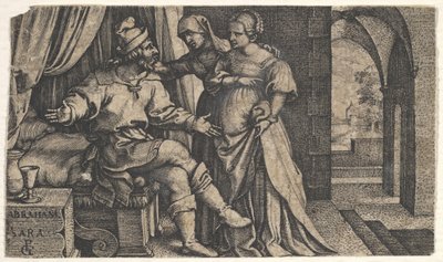 Sarah Presenting Hagar to Abraham, from the Series The by Georg Pencz