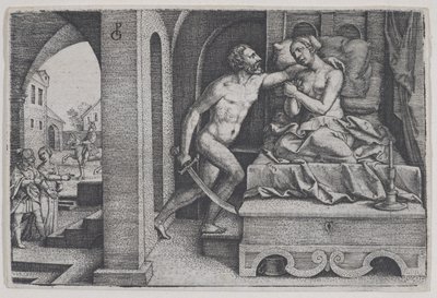 Tarquinius Rapes Lucretia, from Scenes from Roman History by Georg Pencz
