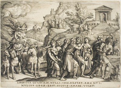 The Triumph of Love, plate one from The Triumphs of Petrarch by Georg Pencz