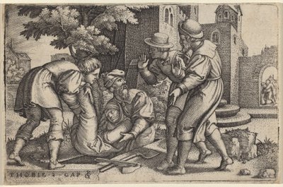 Tobias Burying One of the Children of Israel by Georg Pencz