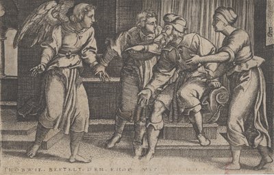 Tobias and the Archangel Raphael, from The Story of Tobias by Georg Pencz