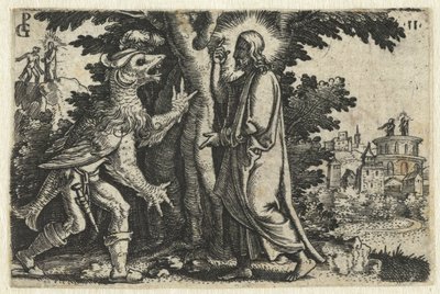 Temptation of Christ by the Devil by Georg Pencz