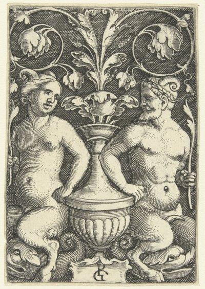 Female and Male Satyr by Georg Pencz