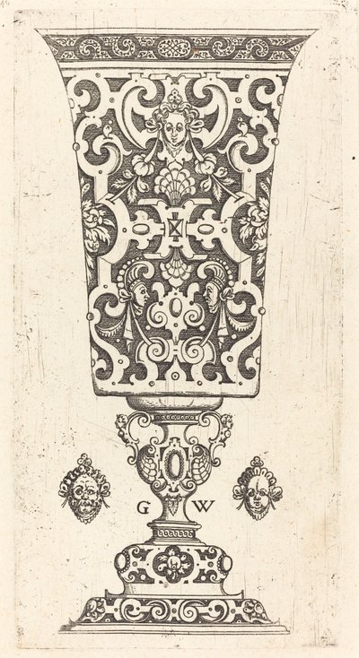 Goblet decorated with masque by Georg Wechter I