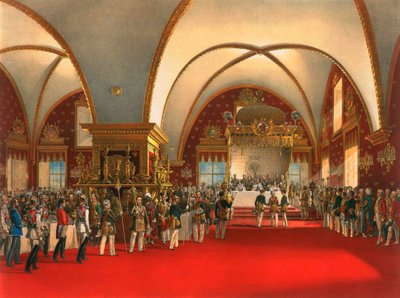 Coronation Banquet in the Hall of the Palace of the Facets in the Moscow Kremlin by Georg Wilhelm Timm