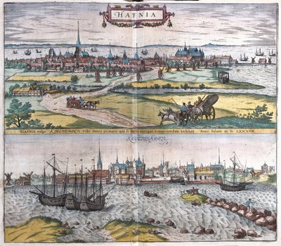 Hafnia, Illustration from Civitates Orbis Terrarum by Georg Braun und Franz Hogenberg