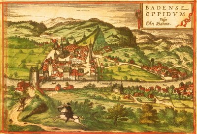 Baden, Spa, Switzerland by Georg and Hogenberg Franz (1535 90) Braun