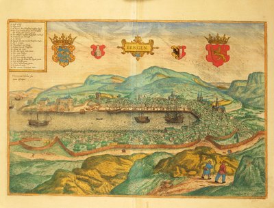 Bergen from Civitates Orbis Terrarum by Georg Braun by Georg Braun and Hogenberg Franz