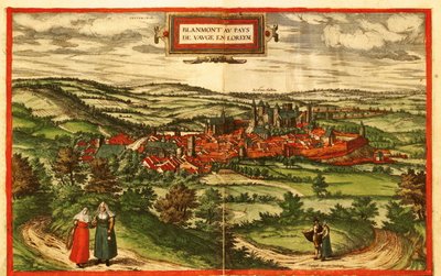 Blamont, Country Town in France by Georg and Hogenberg Franz (1535 90) Braun