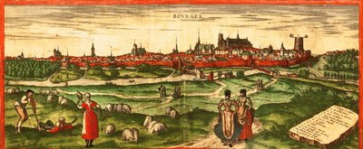 Bourges, Roman City by Georg and Hogenberg Franz (1535 90) Braun