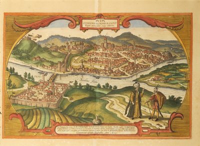 Budapest from Civitates Orbis Terrarum by Georg Braun and Hogenberg Franz