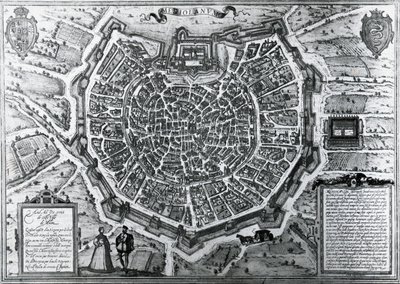City Map of Milan, 1572 by Georg Braun and Hogenberg Franz