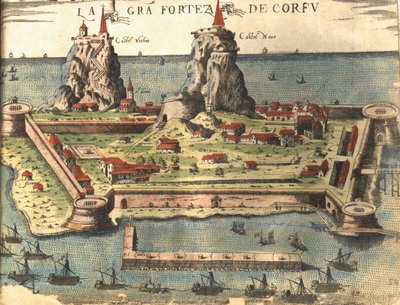 Corfu, Greece by Georg and Hogenberg Franz (1535 90) Braun