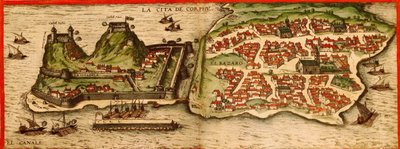 Corfu, Greece by Georg and Hogenberg Franz (1535 90) Braun