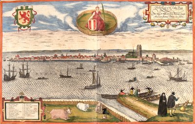 Dordrecht, Netherlands by Georg and Hogenberg Franz (1535 90) Braun