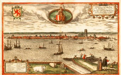 Dordrecht, Netherlands by Georg and Hogenberg Franz (1535 90) Braun