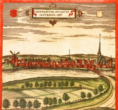 Gennep, Netherlands by Georg and Hogenberg Franz (1535 90) Braun