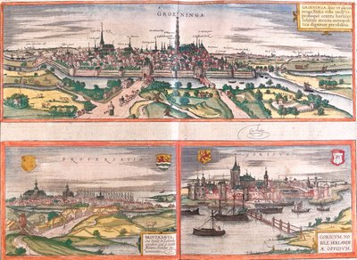 Groningen, Brouwershaven, Gorinchem, Netherlands by Georg and Hogenberg Franz (1535 90) Braun