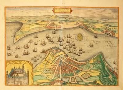 Kronborg from Civitates Orbis Terrarum by Georg Braun and Hogenberg Franz