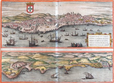 Lisbon, Cascais, Portugal by Georg and Hogenberg Franz (1535 90) Braun