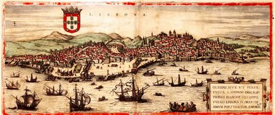 Lisbon, Portugal by Georg and Hogenberg Franz (1535 90) Braun