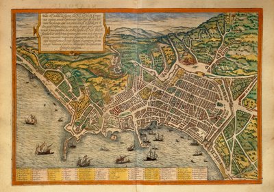 Map from Civitates Orbis Terrarum by Georg Braun and Hogenberg Franz