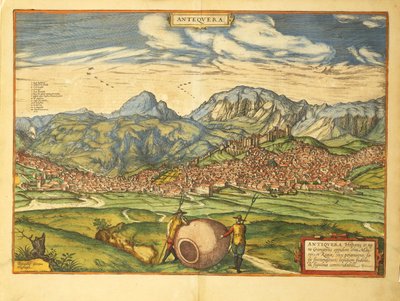 Map of Antequera from Civitates Orbis Terrarum by Georg Braun and Hogenberg Franz