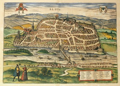 Map of Blois from Civitates Orbis Terrarum by Georg Braun and Hogenberg Franz