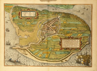 Map of Brielle from Civitates Orbis Terrarum by Georg Braun by Georg Braun and Hogenberg Franz